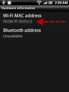 how to find my mac address on android