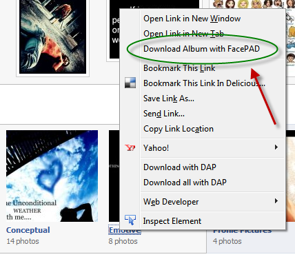 Facebook Private Photo Album Downloader