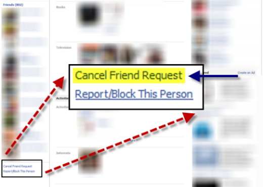 cancel facebook friend request