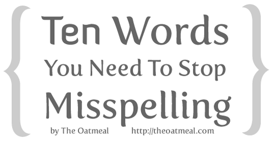 English Words you need to stop Missspelling