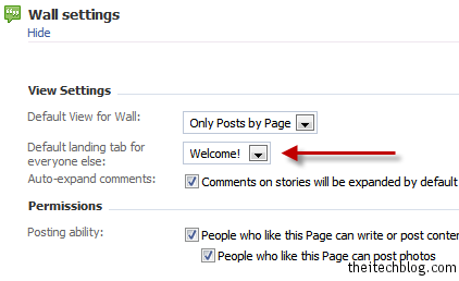 Facebook Page Wall Settings
