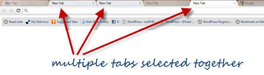 multiple tabs selected in chrome