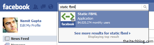 Static FBML Search