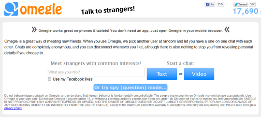 talk to anonymous people omegle