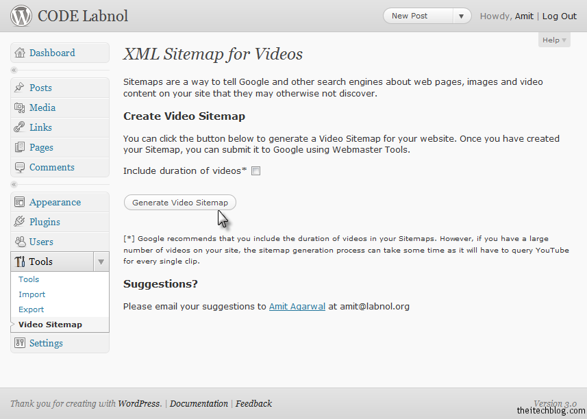 Google XML Video Sitemap WordPress Plugin Snapshot